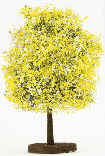 Dollhouse Miniature Bush: Yellow-White, Small